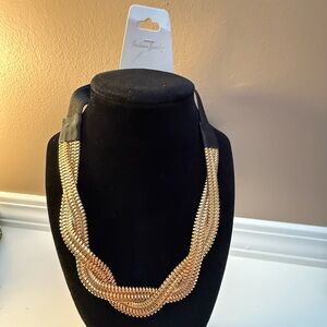 Chunky Gold Statement Choker Necklace NWT
